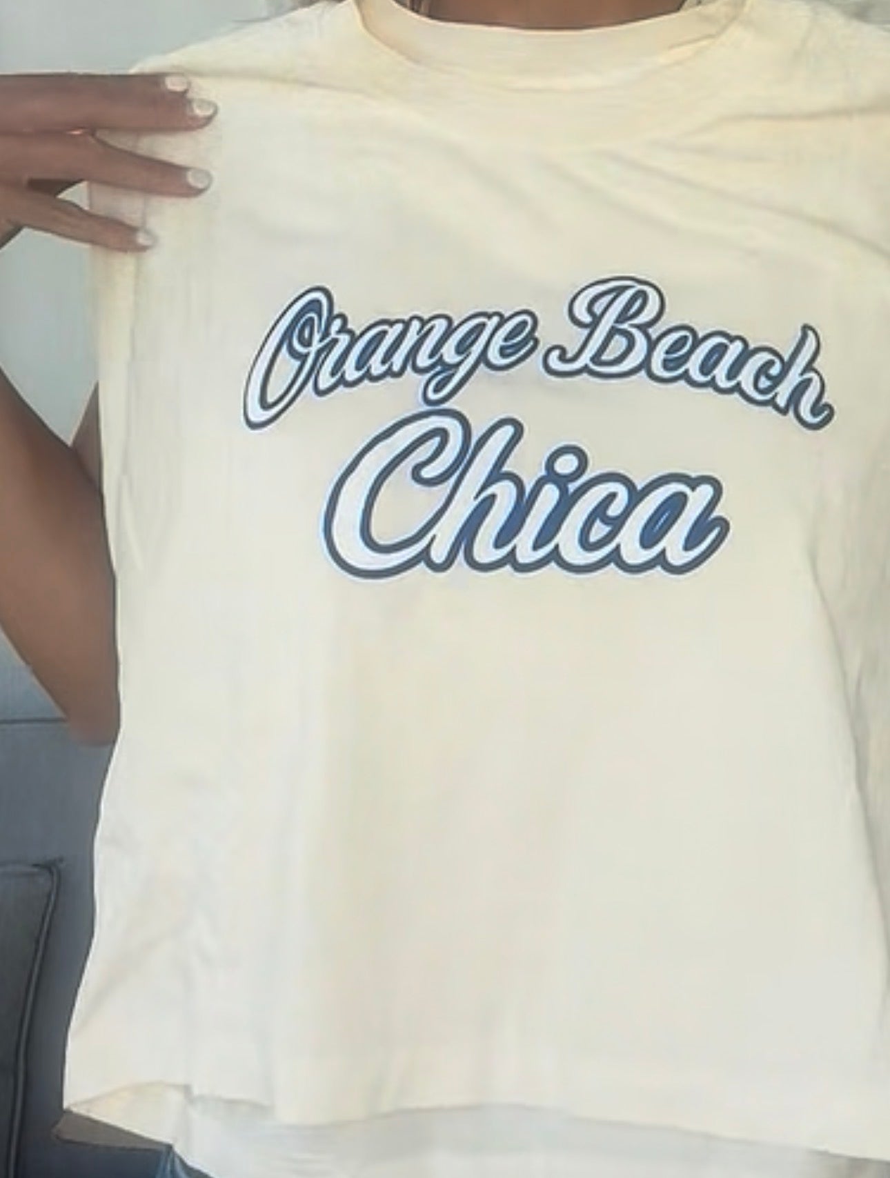 ORANGE BEACH CHICA Cropped Muscle Tee