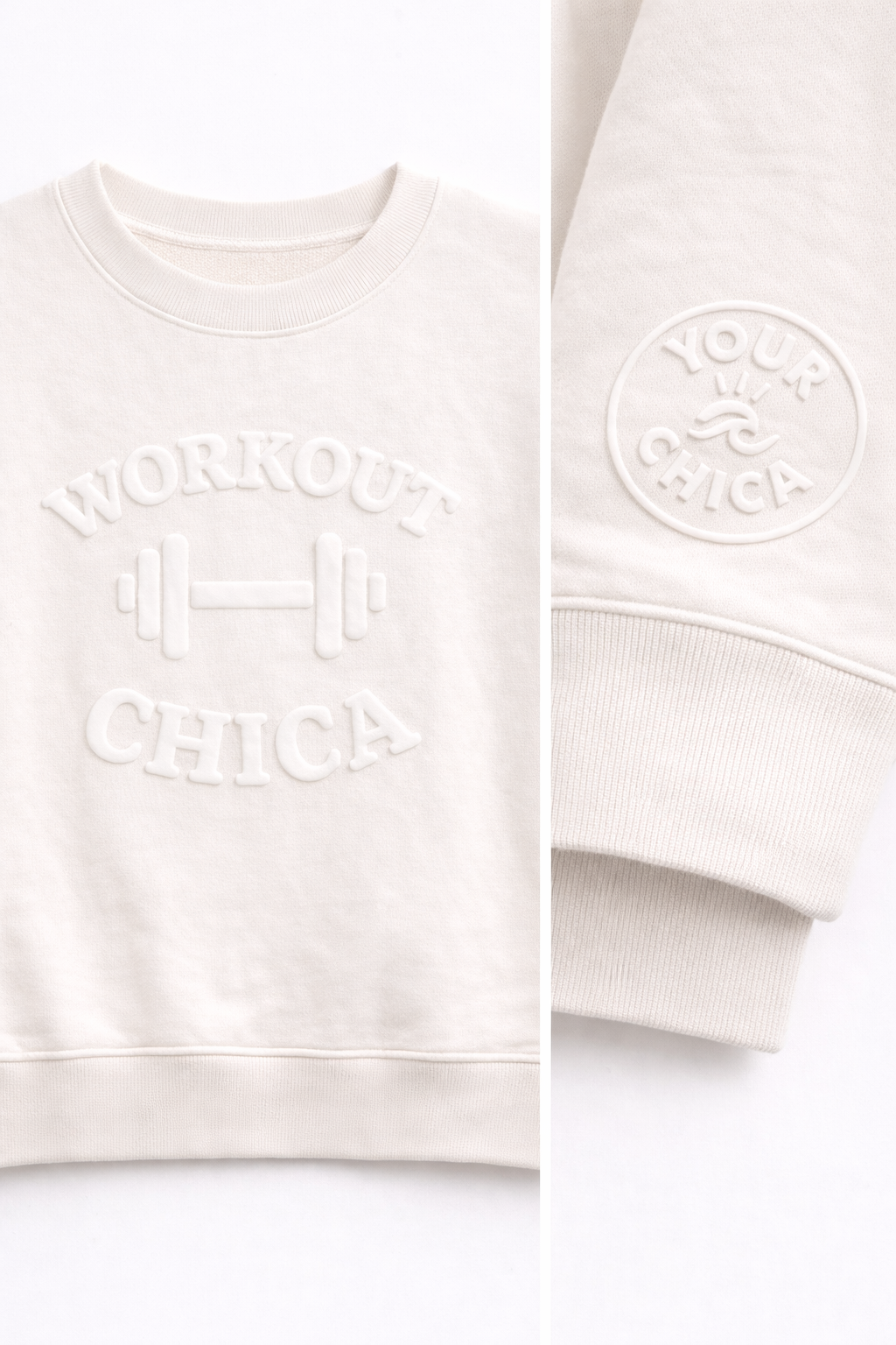 The "WORKOUT CHICA" sweatshirt